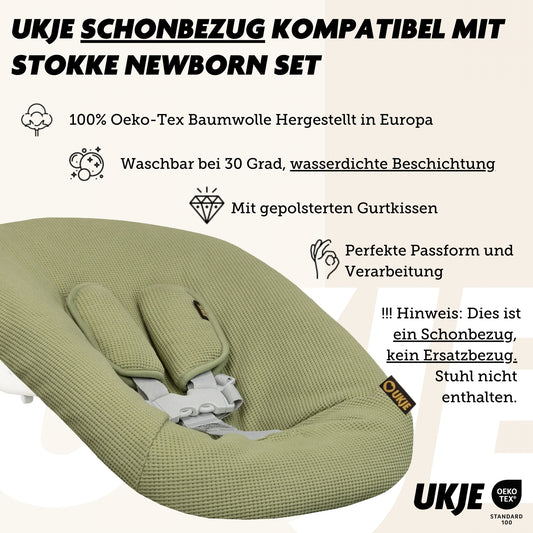 Neues Modell | Stokke Newborn Bezug | Grün waffel