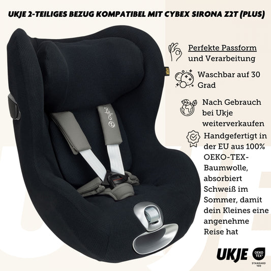 Cybex Sirona Z | Kindersitzbezug | Schwarz Waffel