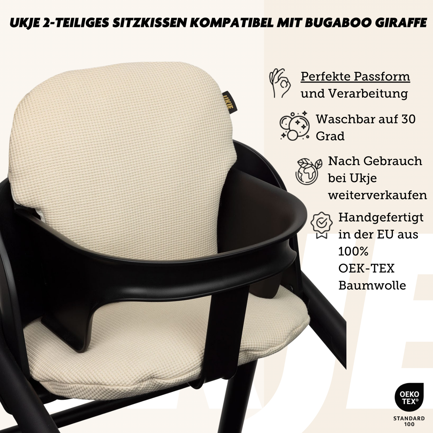Bugaboo Giraffe Sitzkissen | Beige Waffel