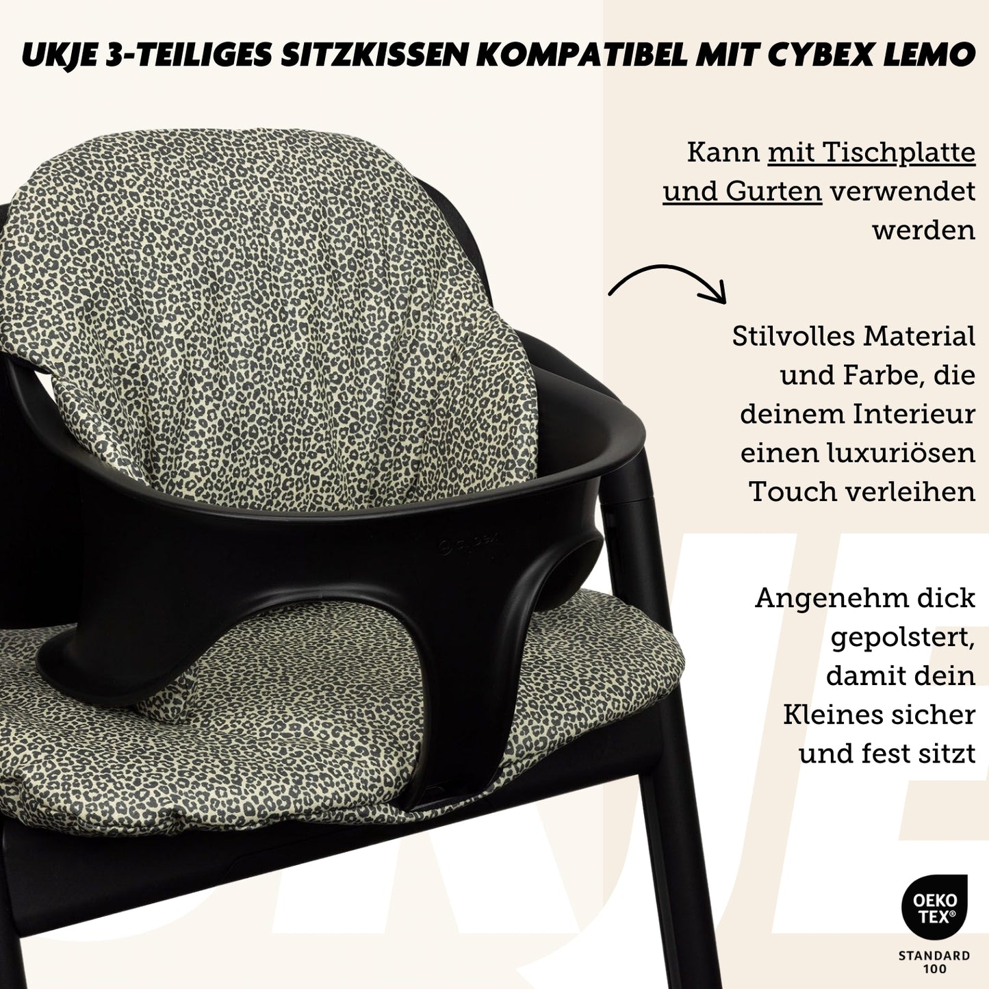 Cybex Lemo Sitzkissen | Sand Leopard | Beschichtet