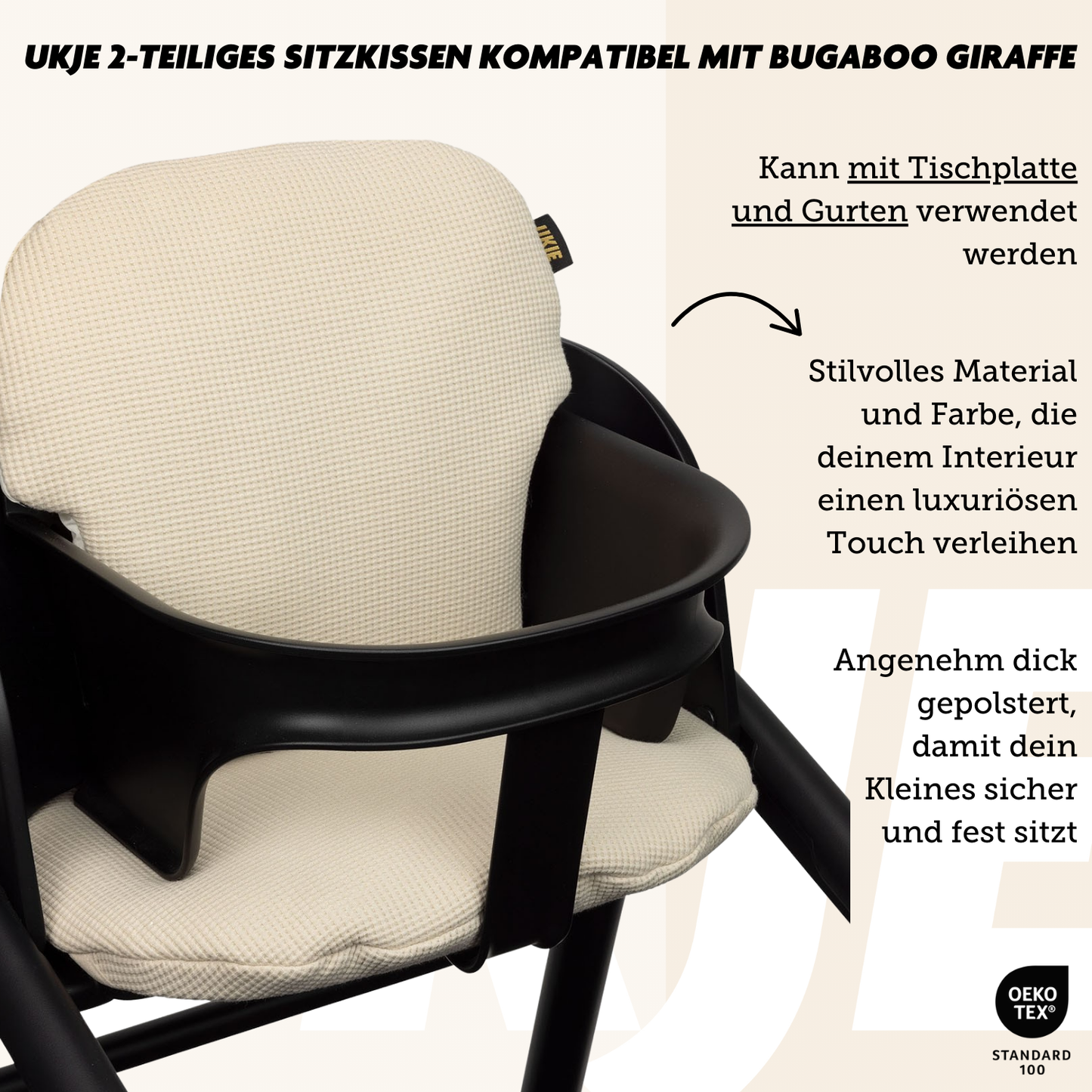 Bugaboo Giraffe Sitzkissen | Beige Waffel