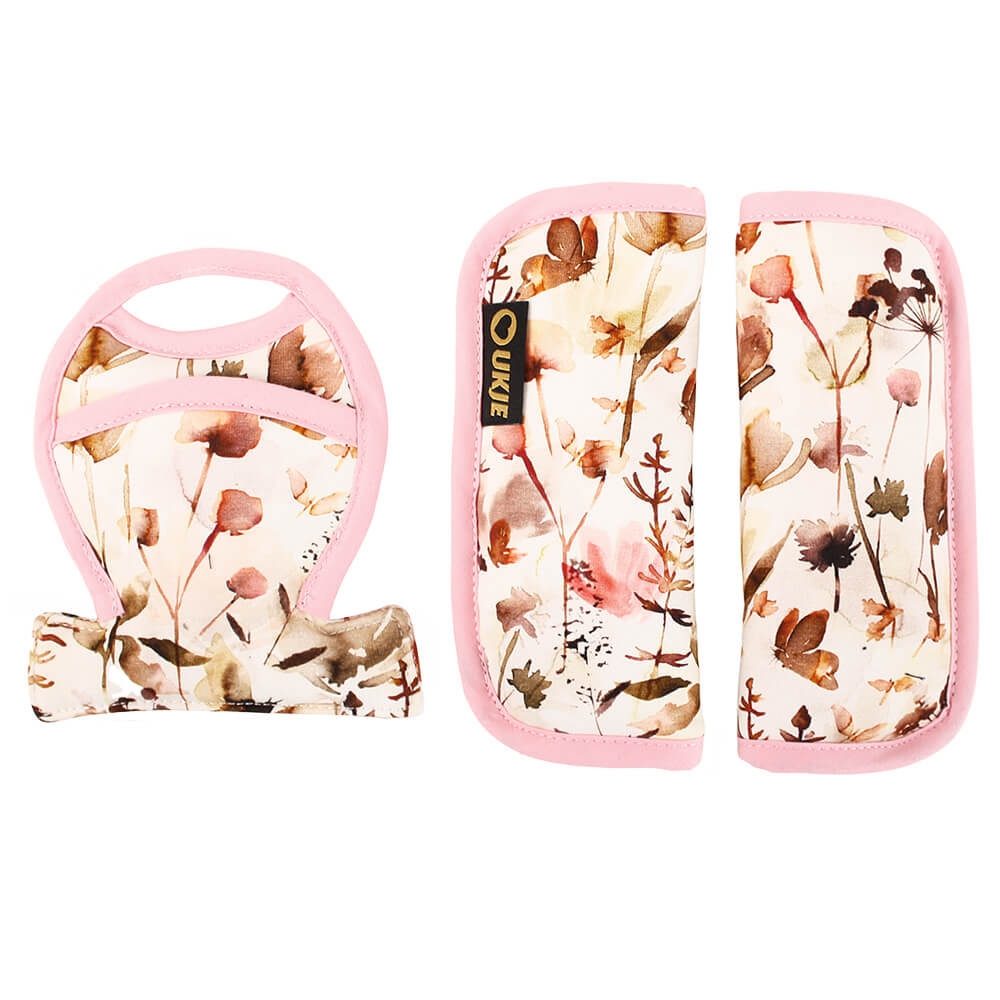 Gurtpolster | Babyschale | Wildblumen Rosa