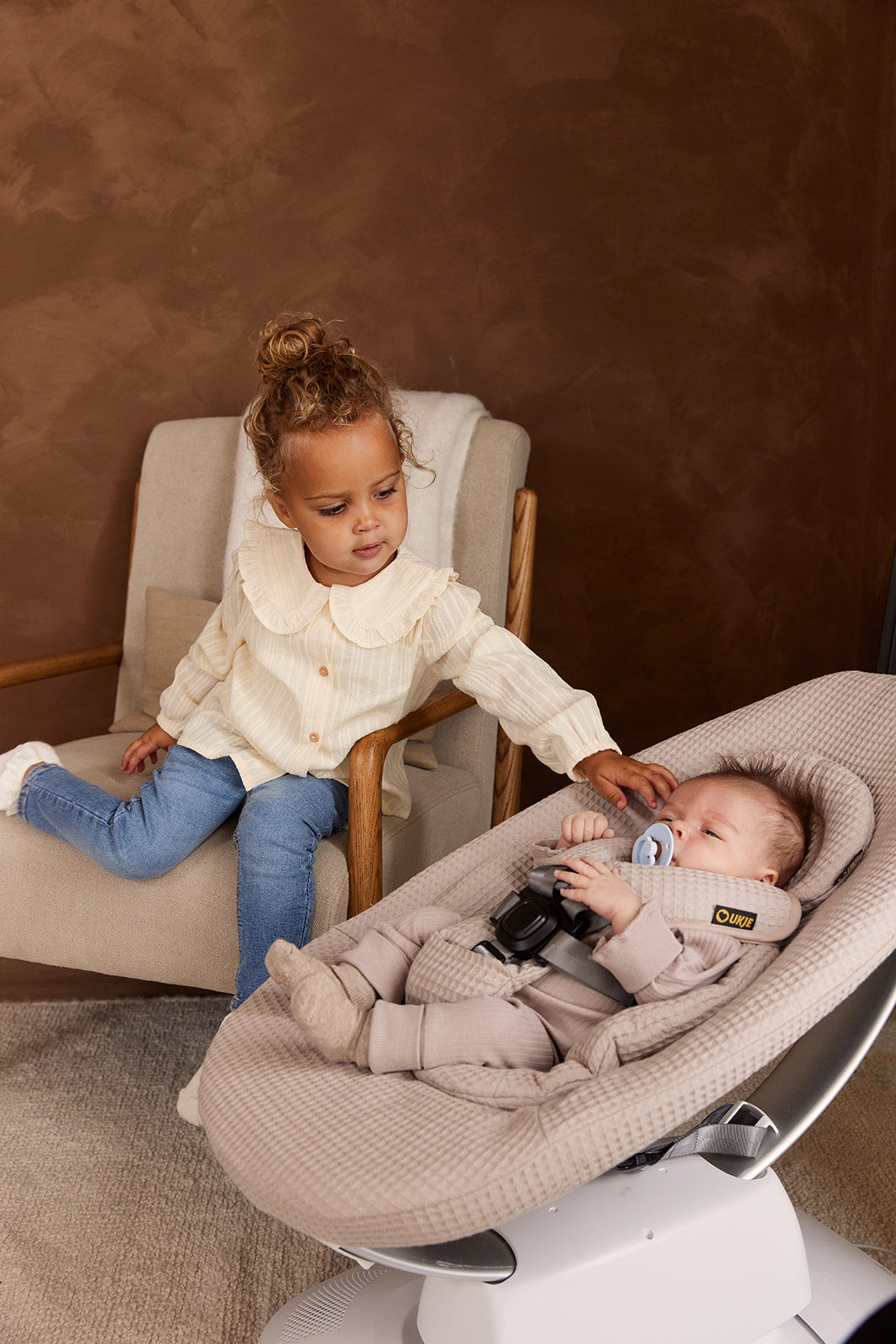 NEU | Mamaroo 5 Bezug | Taupe waffel