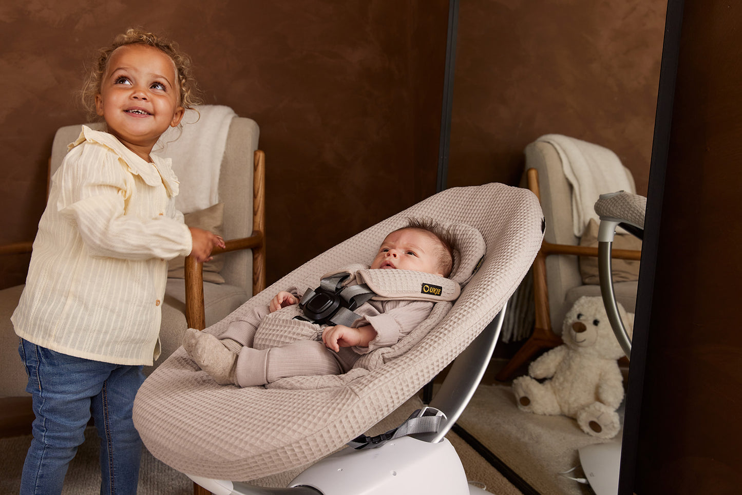 NEU | Mamaroo 5 Kissen |Taupe waffel