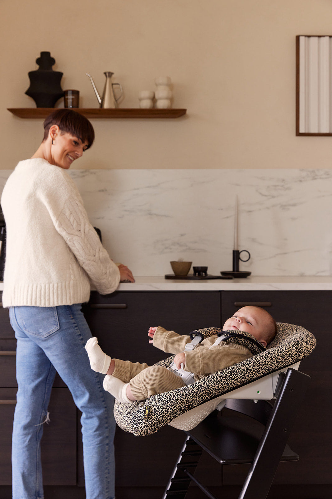 Neues Modell | Stokke Newborn Bezug | Sand Leopard