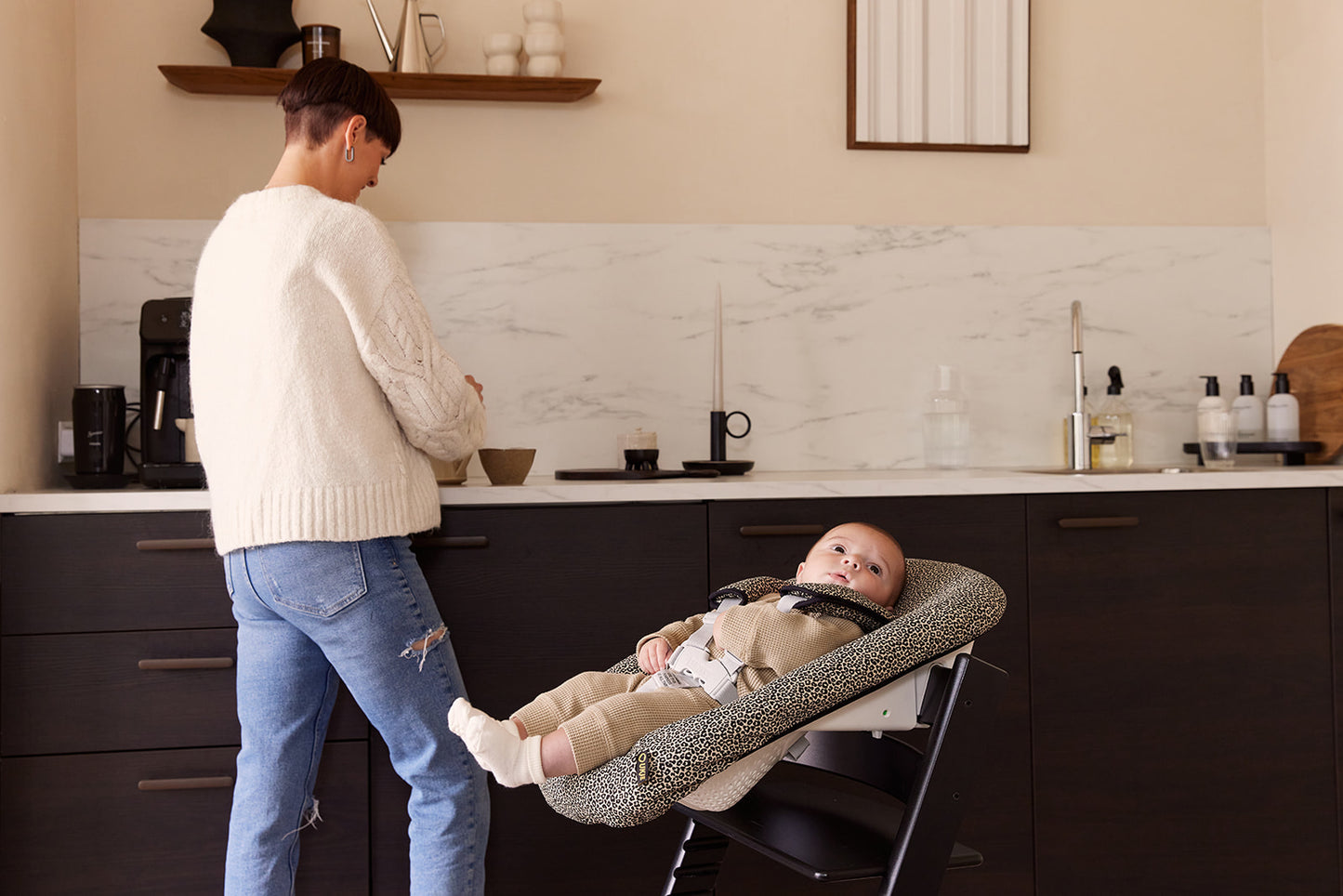 Neues Modell | Stokke Newborn Bezug | Sand Leopard