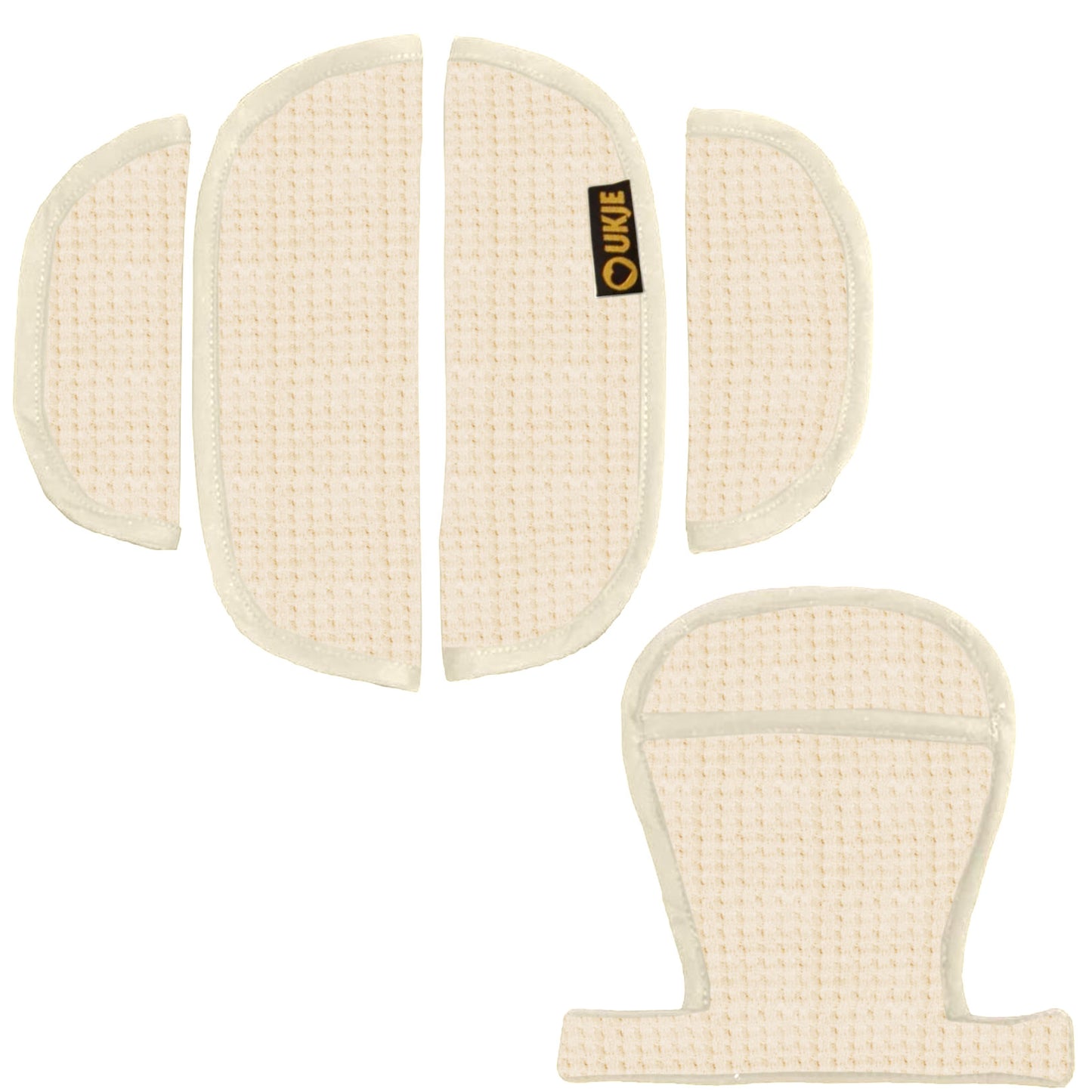 Gurtbezüge für Autositz und Buggy | Beige Waffel