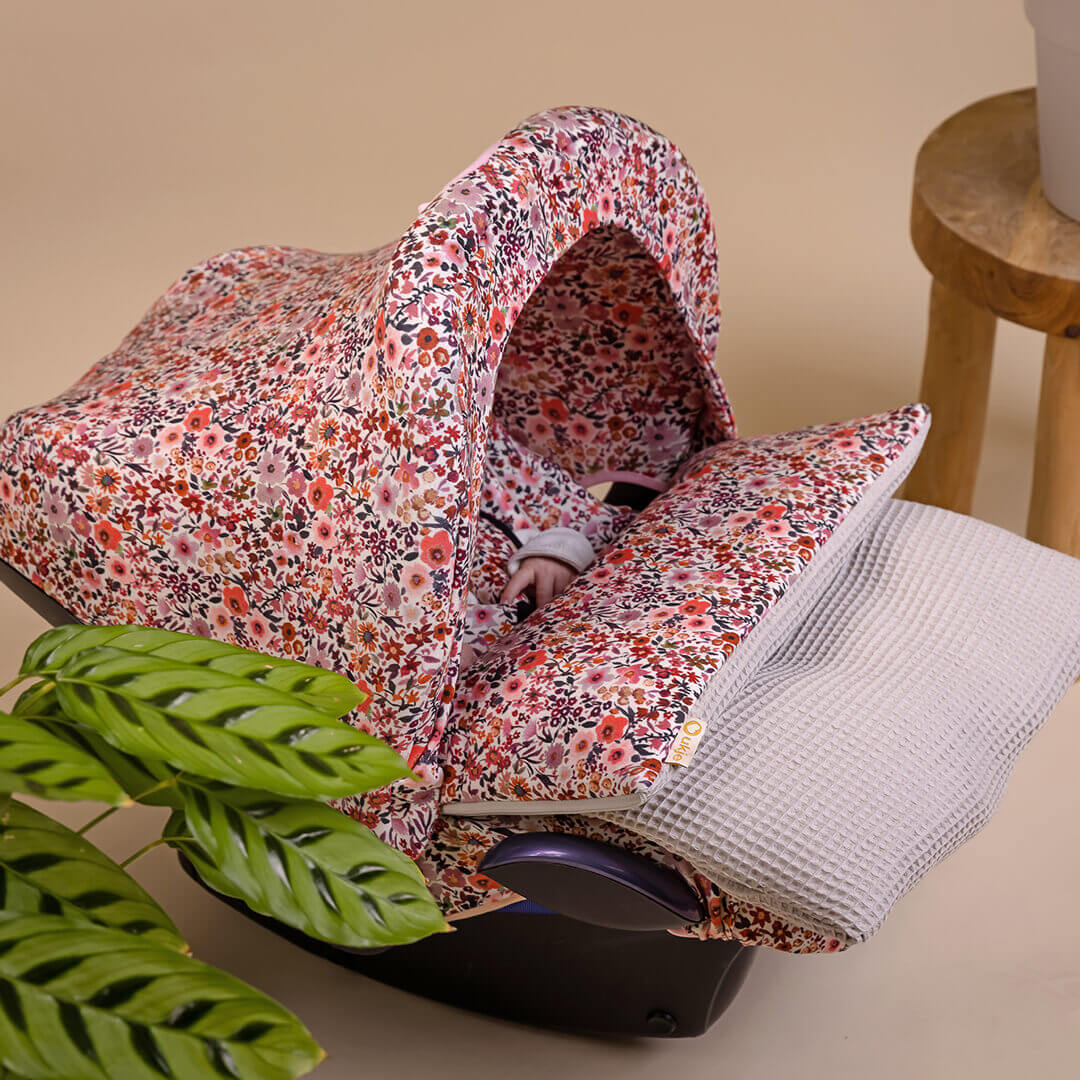 Maxi Cosi | Sonnenschutz | Rosa Blümen