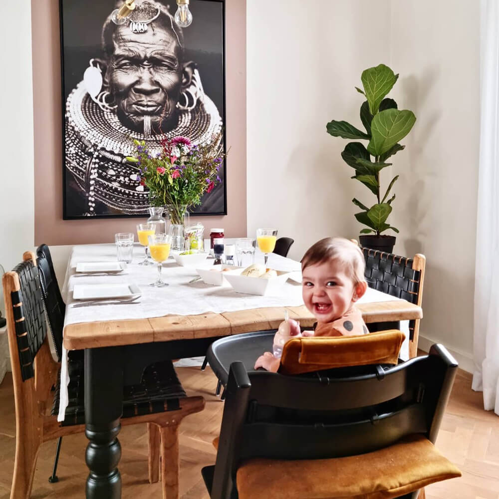 Luxury Tripp Trapp Sitzkissen | Samt Senfgelb