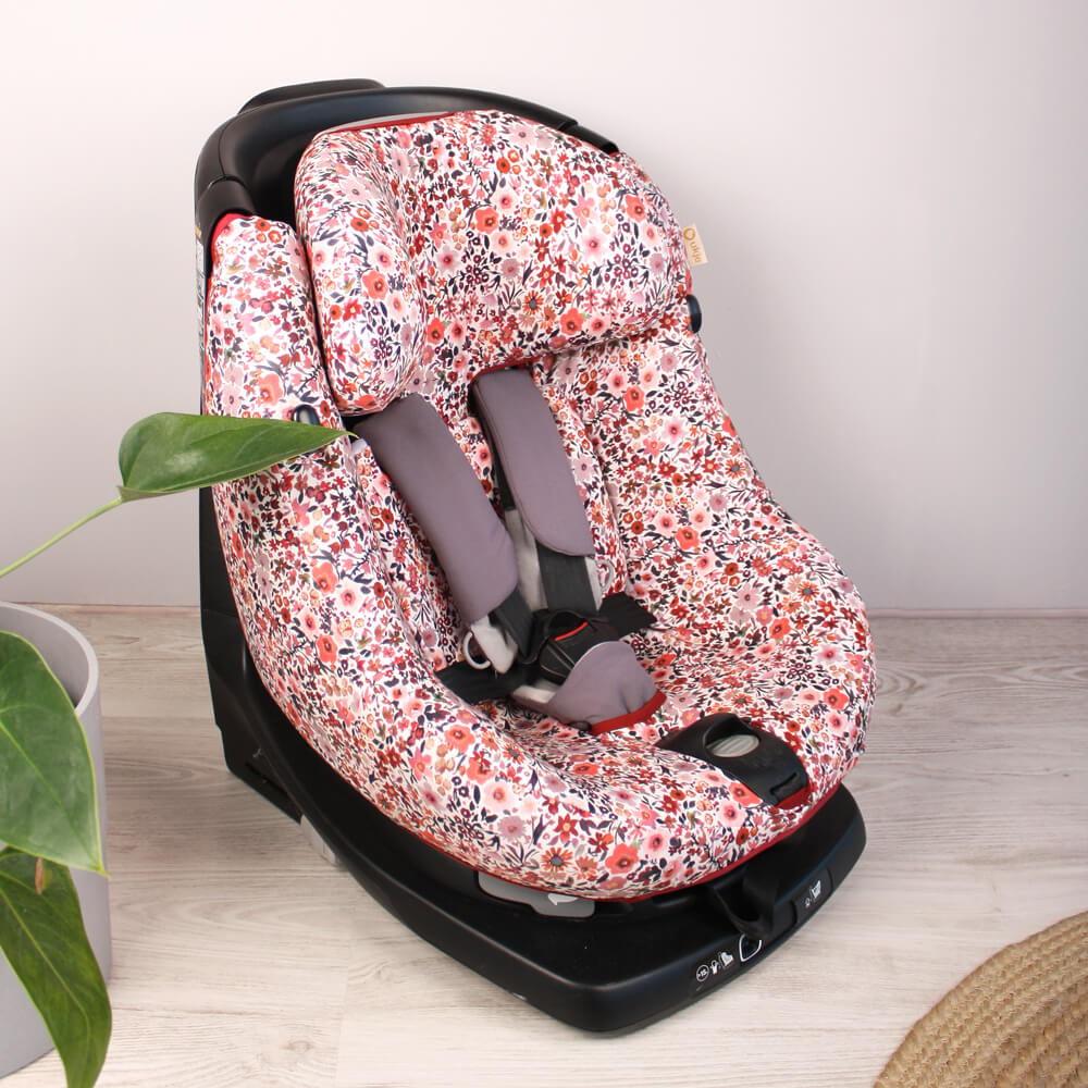 Maxi Cosi Axissfix | Kindersitzbezug | Rosa Blumen