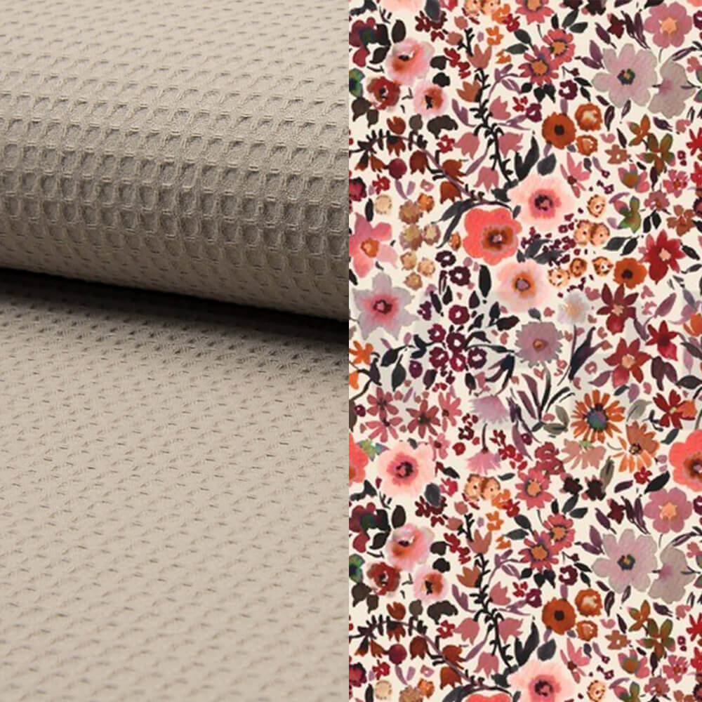 Baby Fußsack | Universal | Beige Rosa Blumen