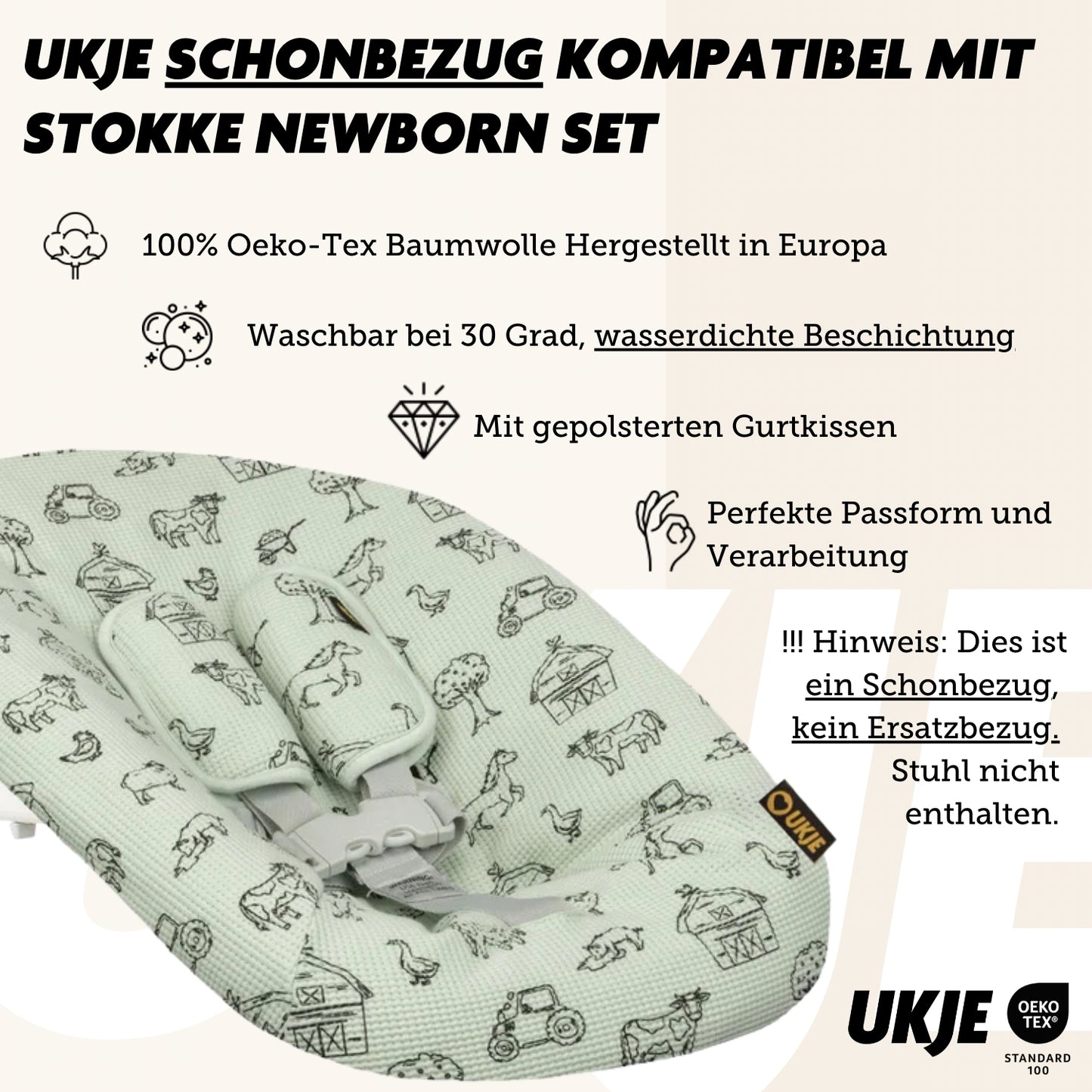 Neues Modell | Stokke Newborn Bezug | Farm waffel