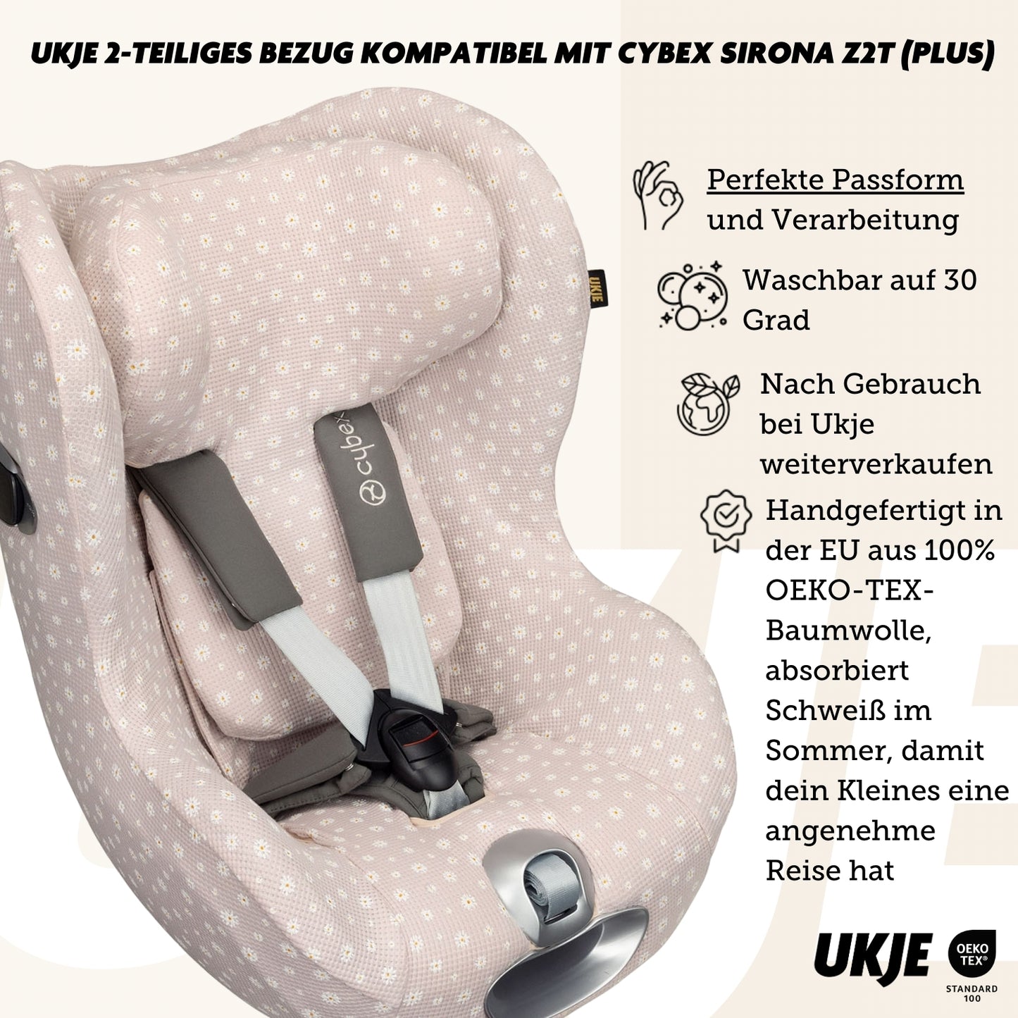 Cybex Sirona Z-T | Kindersitzbezug | Daisy Waffel