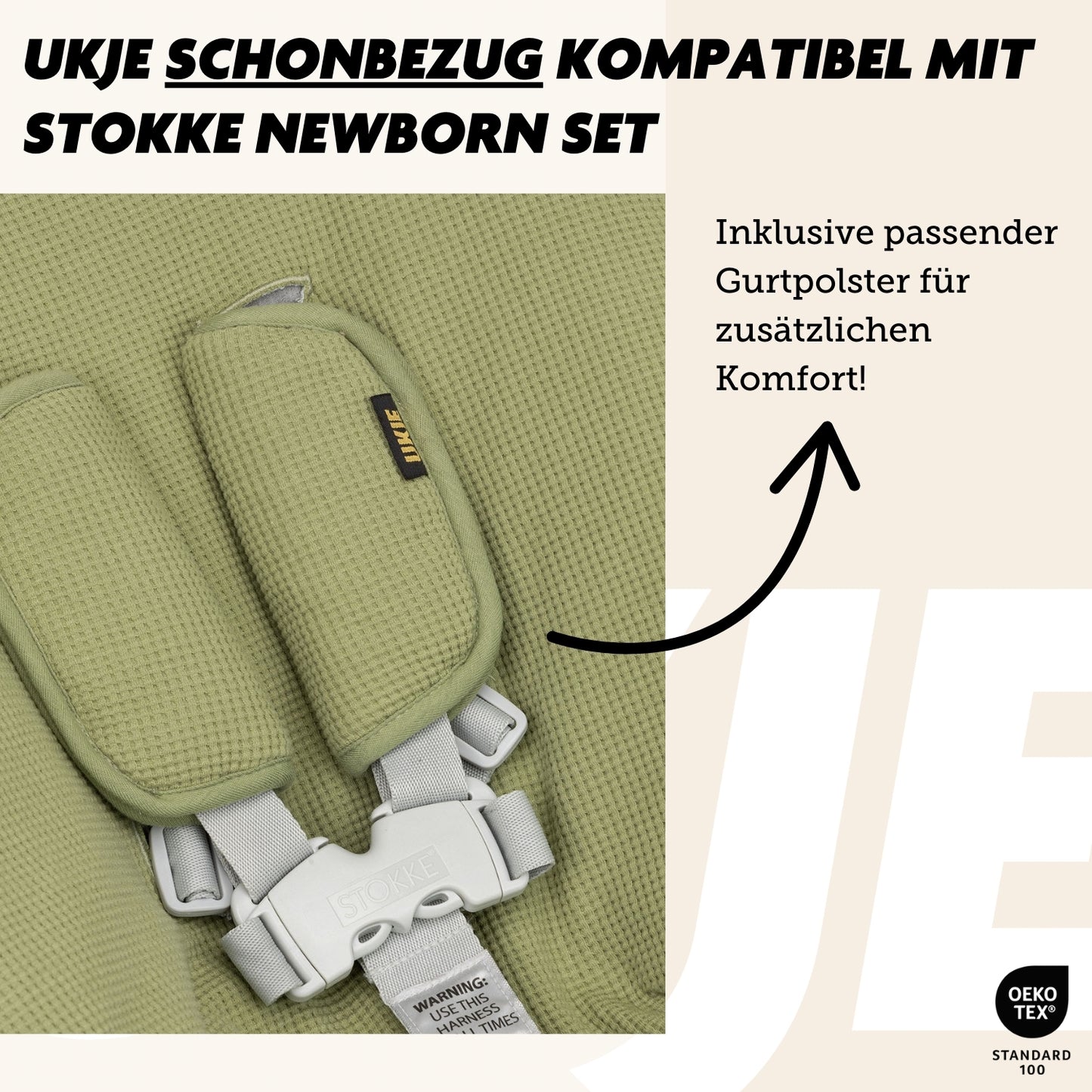 Neues Modell | Stokke Newborn Bezug | Grün waffel