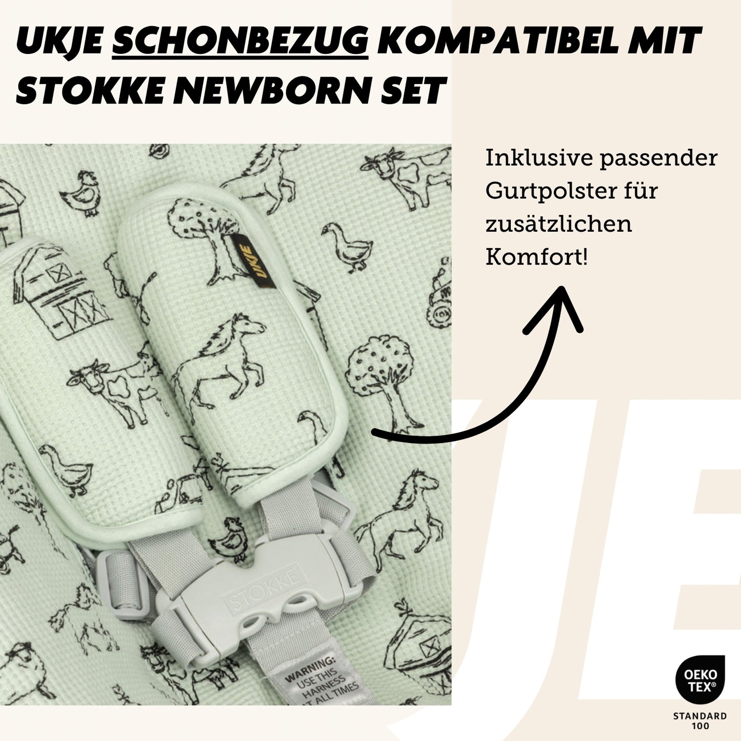 Neues Modell | Stokke Newborn Bezug | Farm waffel