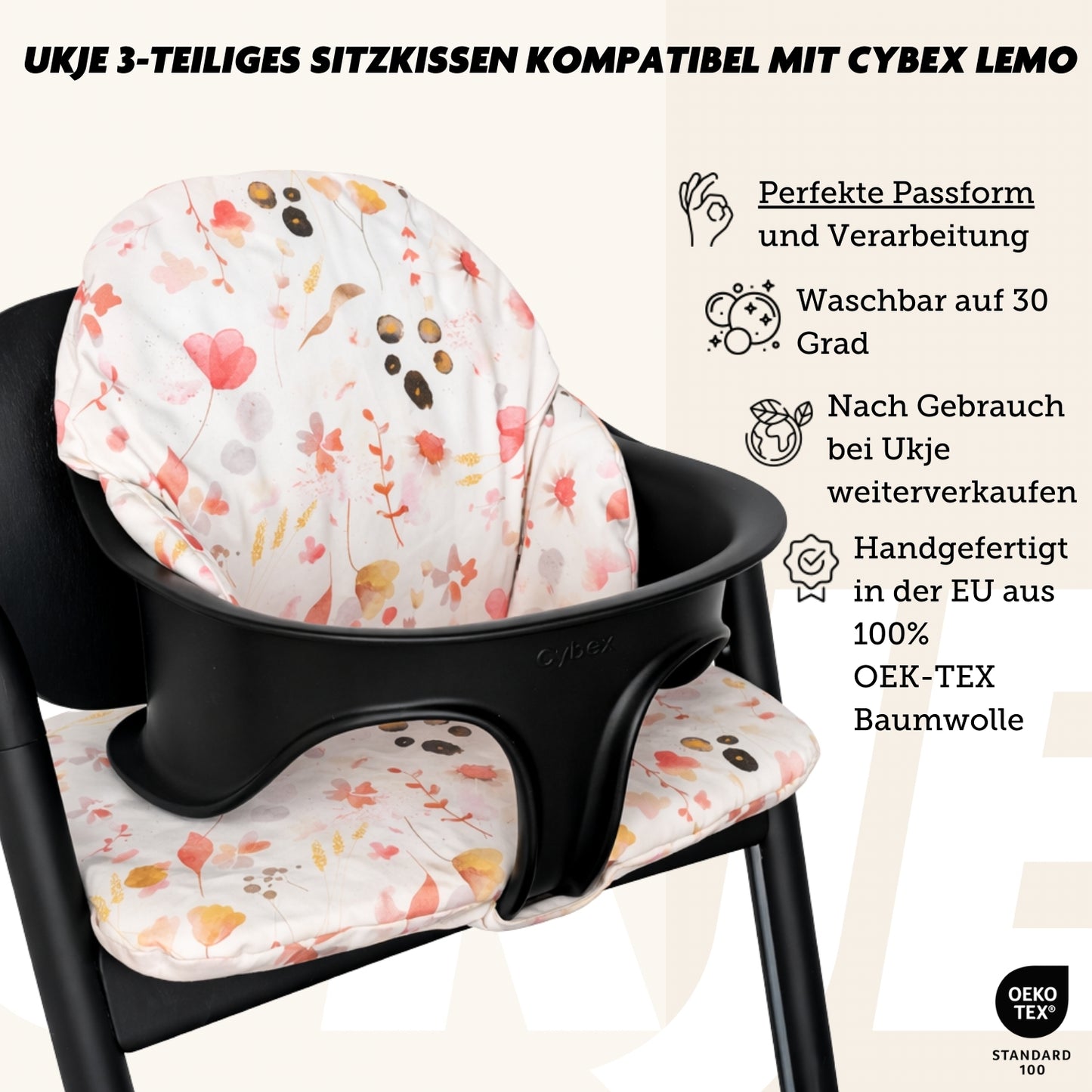Cybex Lemo Sitzkissen | Blumen | Beschichtet
