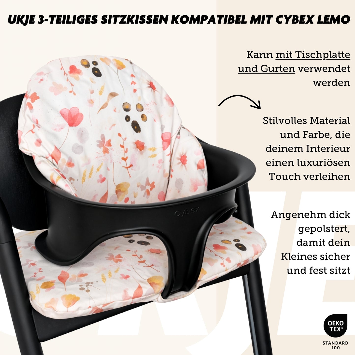Cybex Lemo Sitzkissen | Blumen | Beschichtet