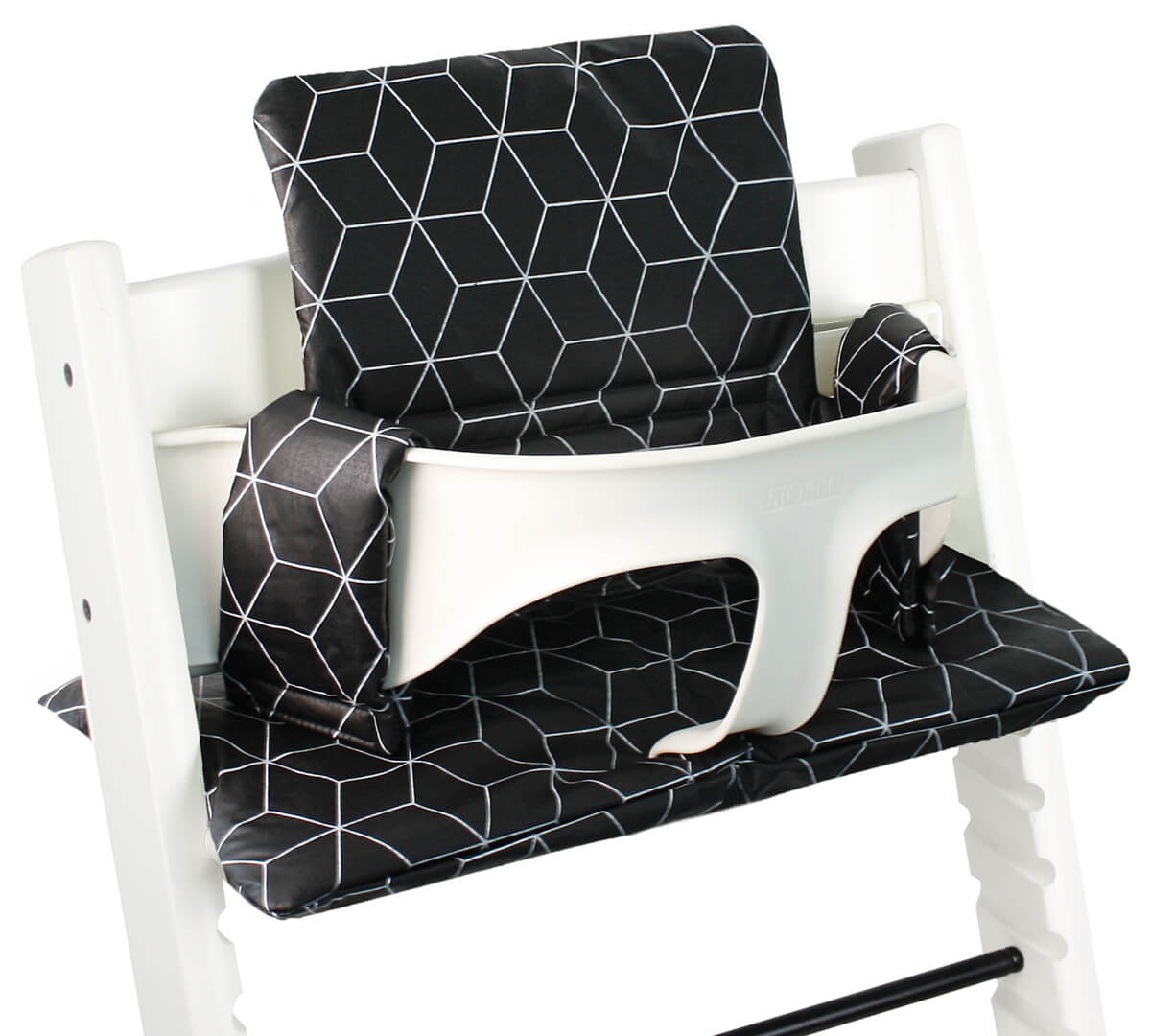 Tripp Trapp Sitzkissen | Schwarz Geometrisch | Beschichtet