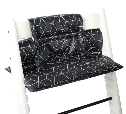 Tripp Trapp Sitzkissen | Schwarz Geometrisch | Beschichtet